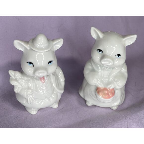 Ron Gorden Ceramic Japan Mr & Mrs Pig Salt & Pepper Shaker - Picture 1 of 3